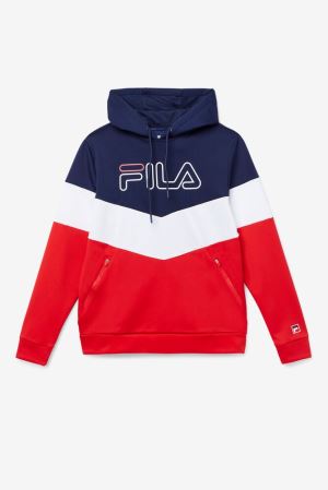 FILA Gerado Tech Hoodies Navy / Red / White,Mens Clothing | CA.LWYCGV758